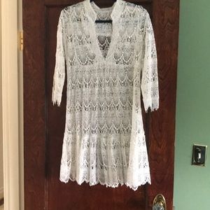 Lolita Jaca 100% Silk Crochet Dress Sz S